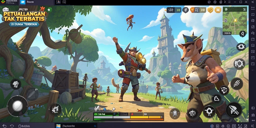 Tampilan luar biasa dari gameplay Open World JP6789 dengan berbagai karakter dan lingkungan.