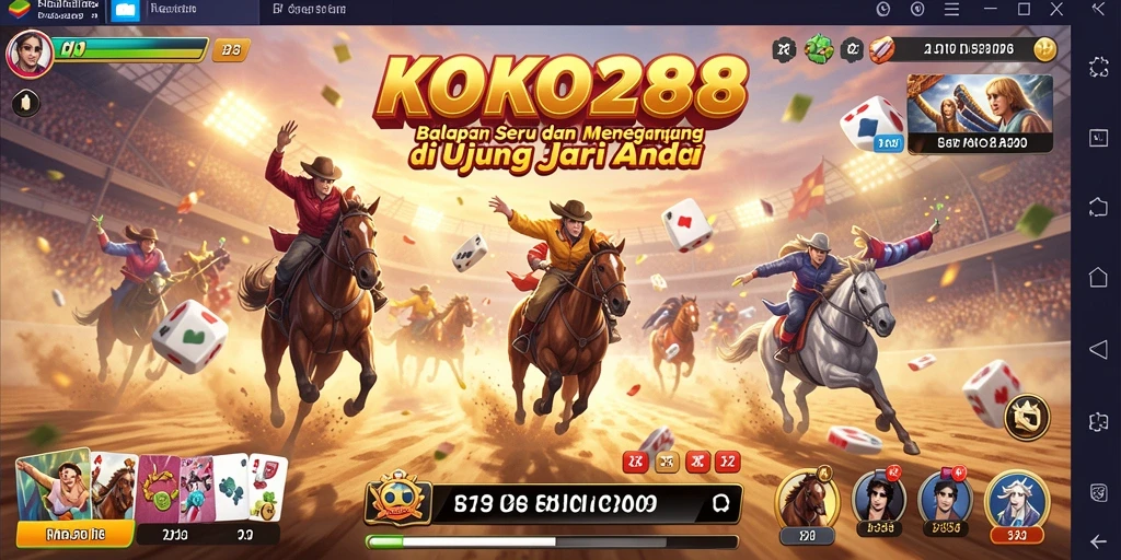 Tampilan gameplay KOKO288 yang penuh aksi di lintasan balap.