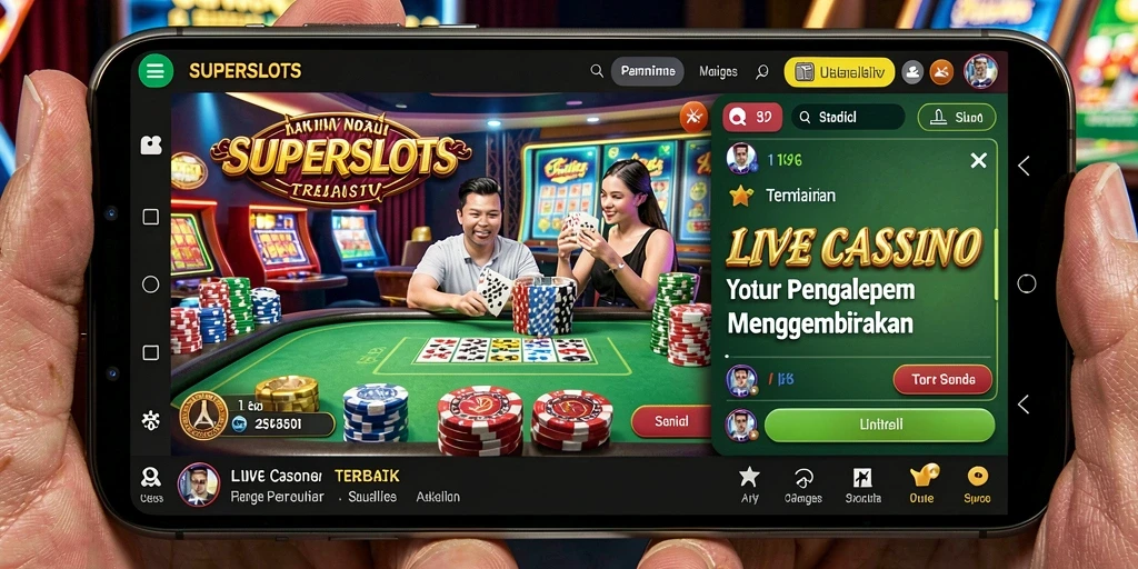 Tampilan menarik dari gameplay Live Casino SUPERSLOTS yang mendebarkan.
