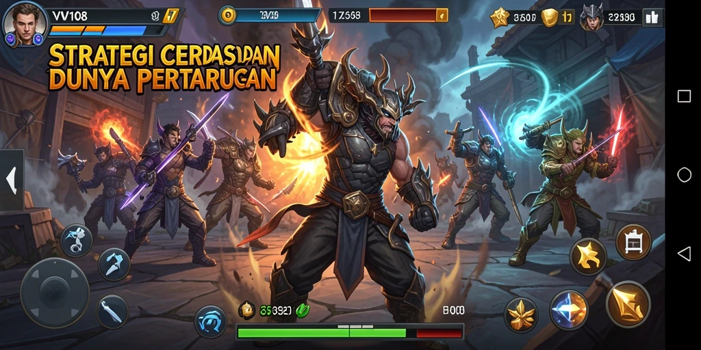 Tampilan gameplay strategis yang mendebarkan dan penuh tantangan.