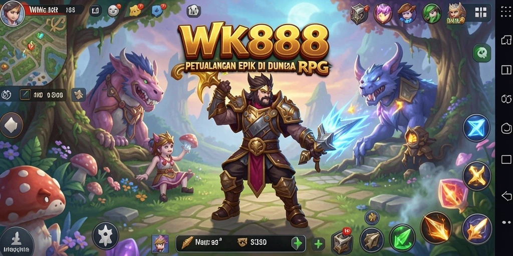Screenshot gameplay <strong>WK888</strong> menunjukkan pertarungan seru dengan karakter yang bisa dimainkan.